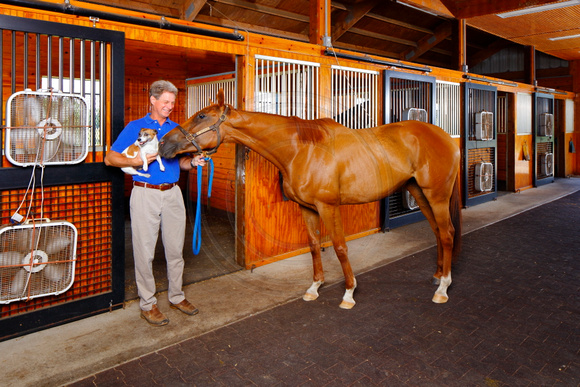 Dr. Daniel Clark with D'Boldest at Perdido Bay Horse Farm