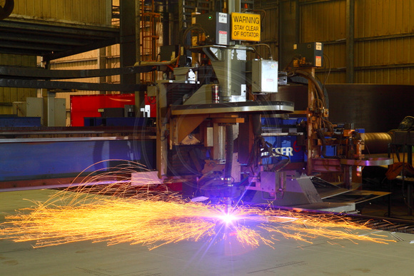 Plasma cutting machine at O'Neal steel - Mobile, AL - Perry Harper Perry assignment
