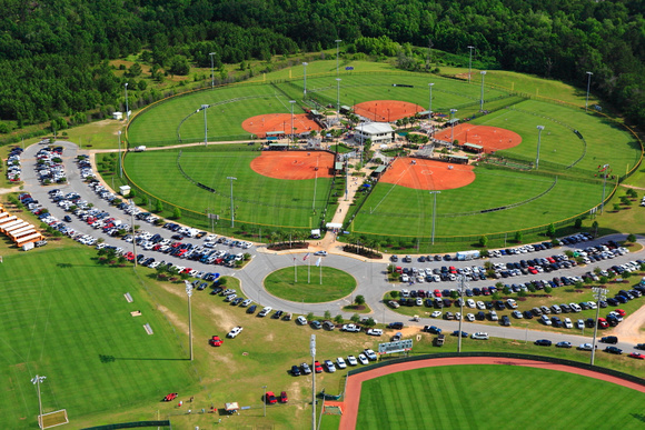 5-11-2012 Aerial view of an Alabama Softball Tournament at the Gulf Shores, AL Sports Complex.