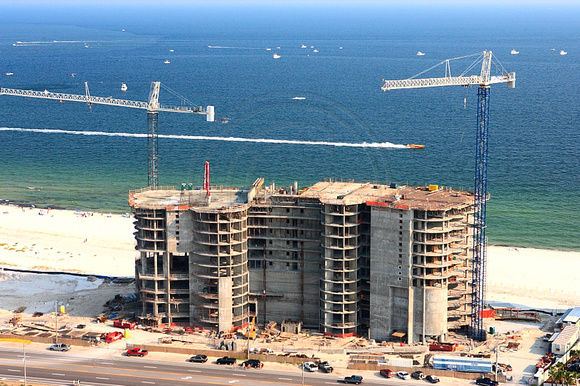 Condominium construction in Orange Beach, AL during Thunder on the Gulf