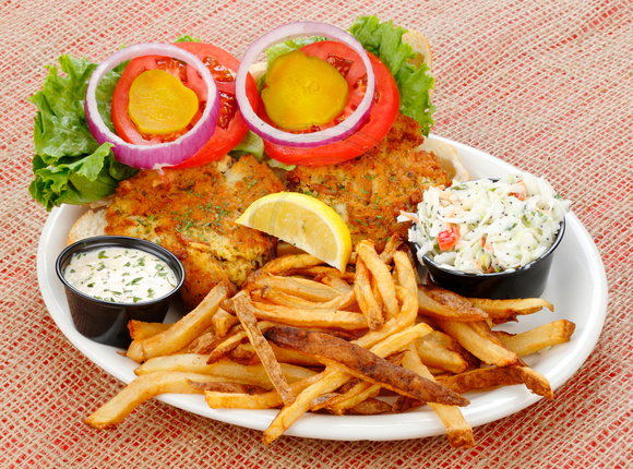 Crab cakes for the new Sassy Bass Amazin' Grill menu in Gulf Shores, AL