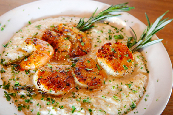 Gator's grilled shrimp, scollops, and grits for Southern Living Magazine - Blue Orleans Story